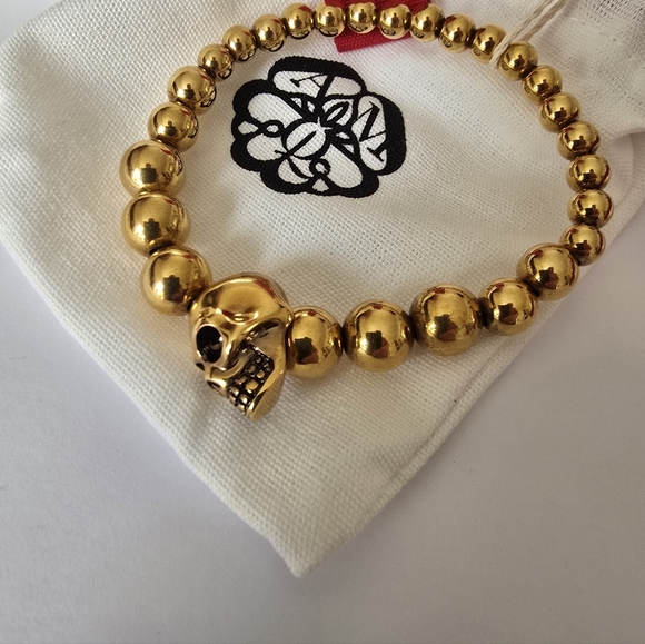 Alexander McQueen Skull Bracelet Gold - Picture 3 of 7